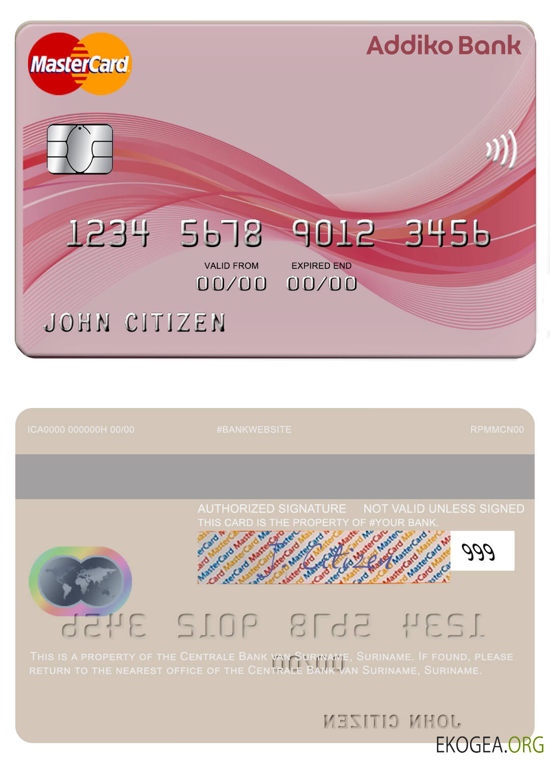 Banque centrale du Suriname avec Mastercard du Suriname